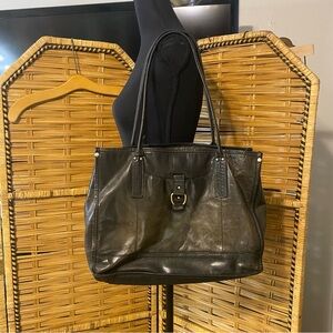 Diba True Elegant brown Black Leather Tote Bag many pockets boho